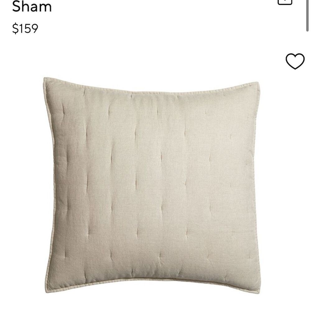 Pottery Barn‎ Flax Euro Pillow Shams Set of 2 Tufted Quilted NWT